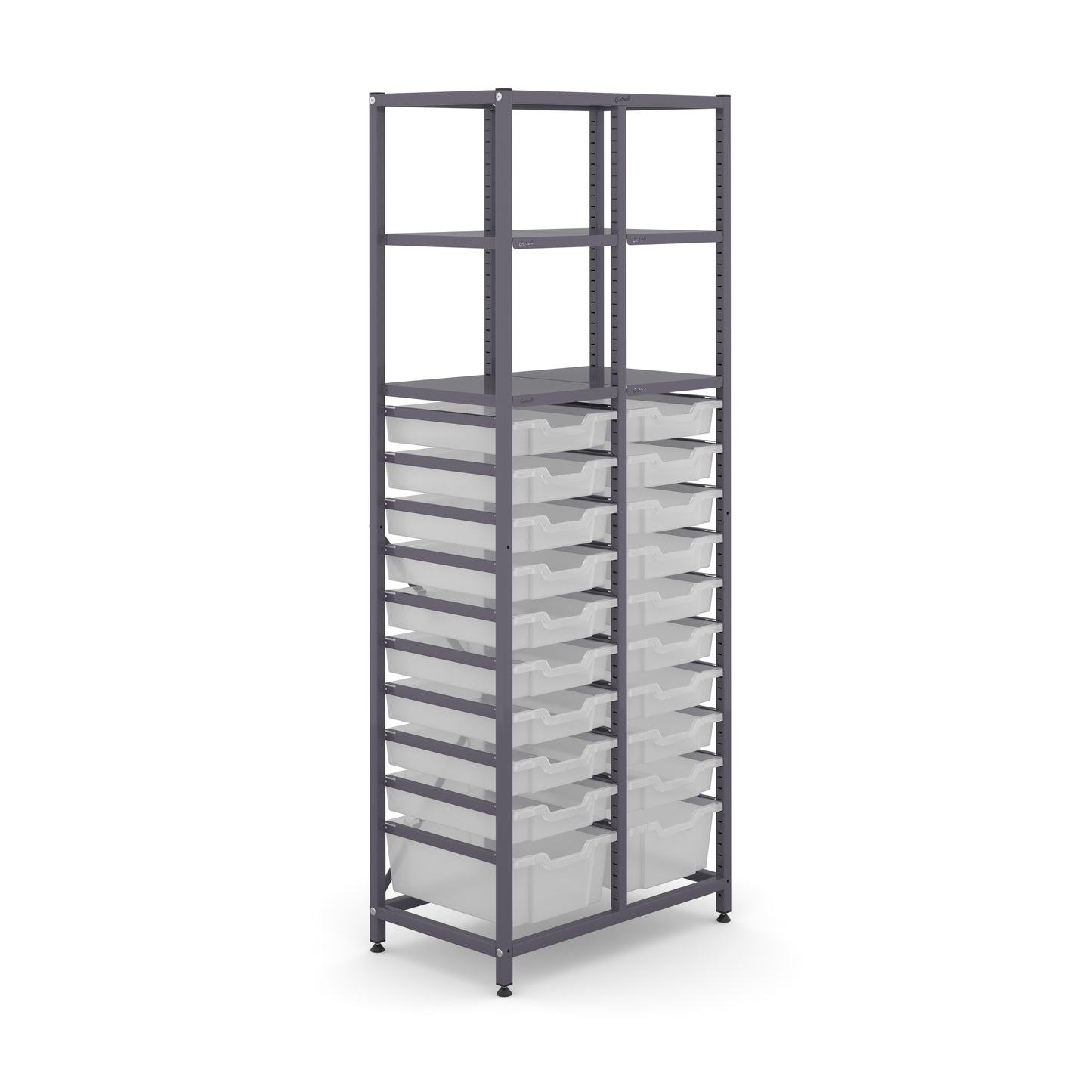 Gratnells Science Tall Double Frame 4 Shelves 2 Deep & 18 Shallow Trays