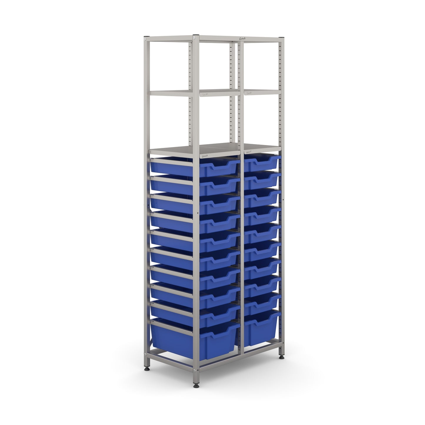 Gratnells Science Tall Double Frame 4 Shelves 2 Deep & 18 Shallow Trays