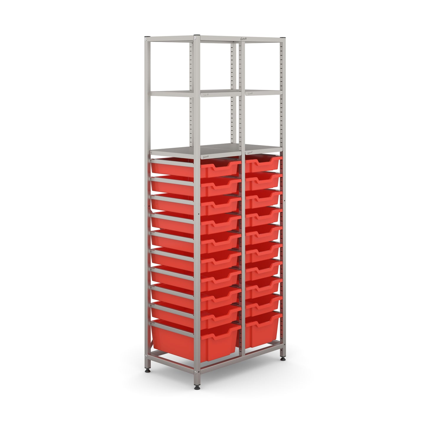 Gratnells Science Tall Double Frame 4 Shelves 2 Deep & 18 Shallow Trays