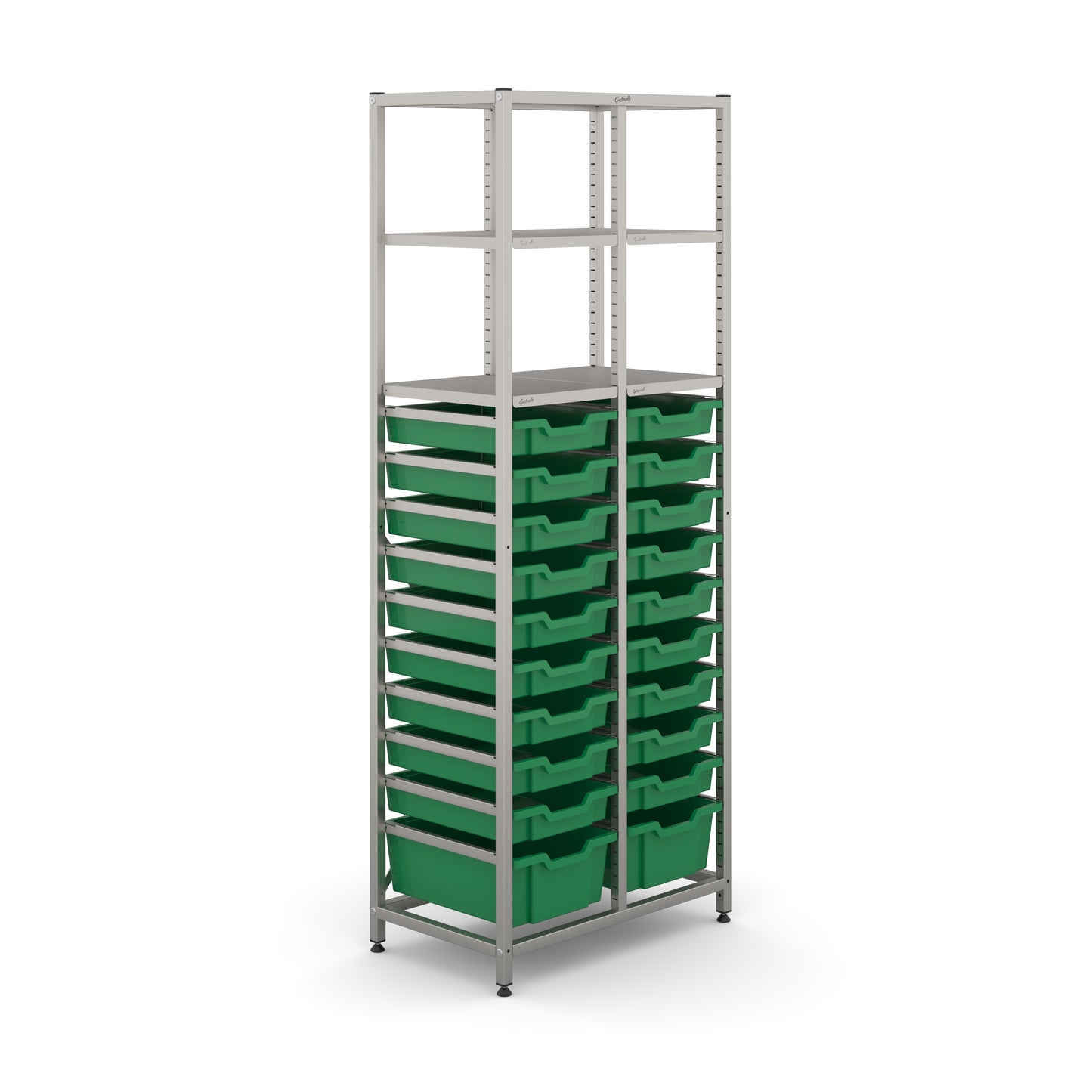 Gratnells Science Tall Double Frame 4 Shelves 2 Deep & 18 Shallow Trays