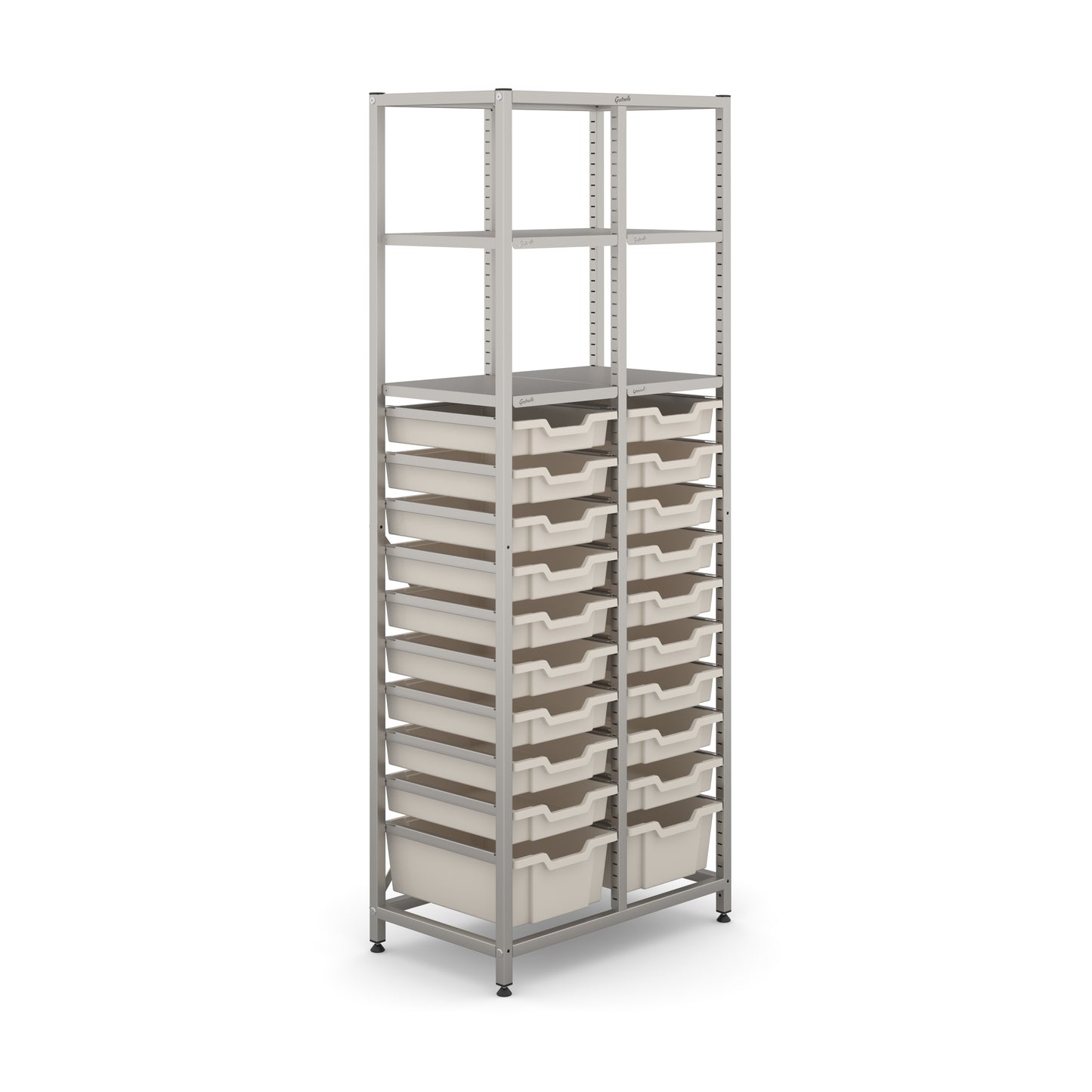 Gratnells Science Tall Double Frame 4 Shelves 2 Deep & 18 Shallow Trays