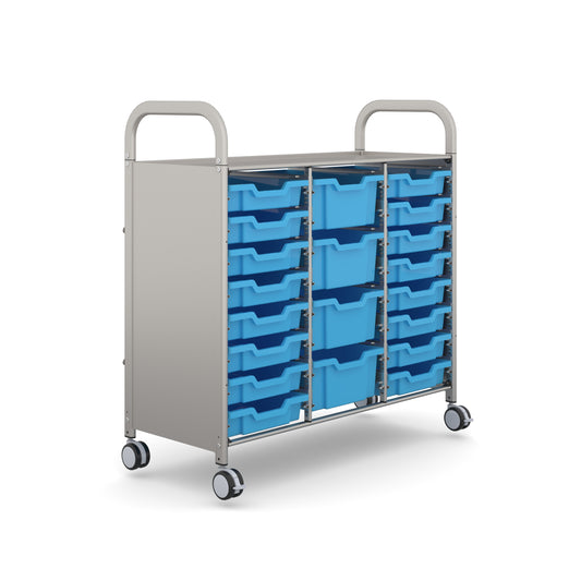 Gratnells Callero Plus Treble Trolley 16 Shallow & 4 Deep Trays