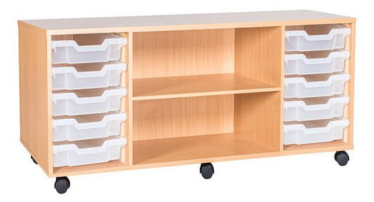 School 533mm High - 10 Tray Triple Unit with Shelf