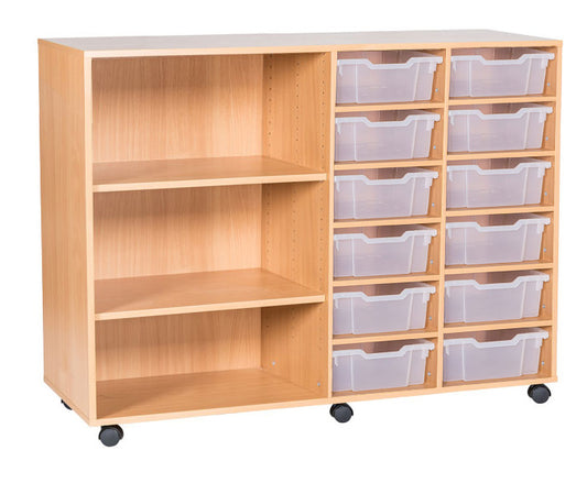 School 13 High 12 Deep Tray Quad Unit with Shelves