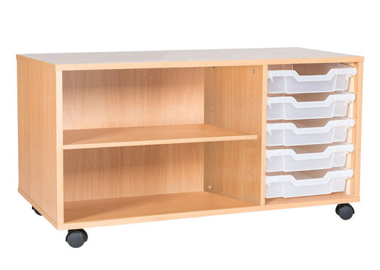School 533mm High - 5 Tray Triple Unit with Shelf