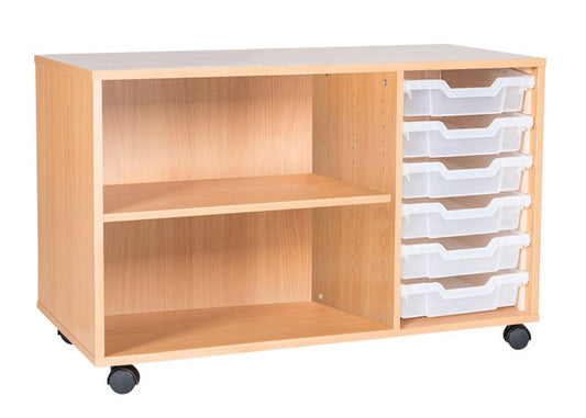 School 615mm High - 6 Tray Triple Unit with Shelf