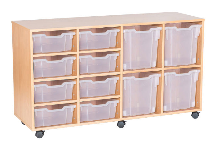 School 8 High 4 Jumbo, 8 Deep Tray Quad Unit