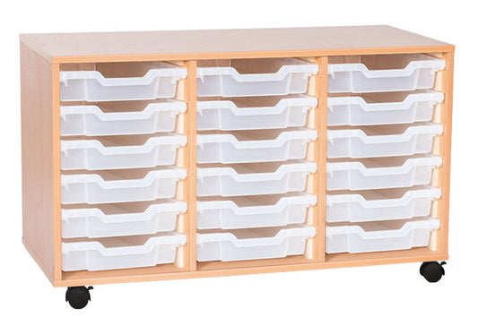 School 615mm High - Triple Tray Unit with 18 Shallow Trays