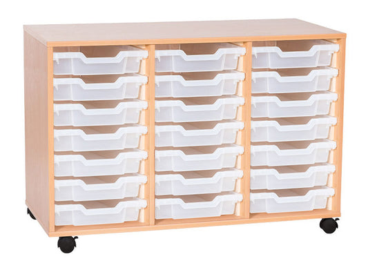 School 697mm High - Triple Tray Unit with 21 Shallow Trays