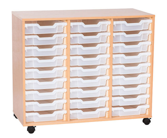School 861mm High - Triple Tray Unit with 27 Shallow Trays
