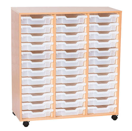 School 1107mm High - Triple Tray Unit with 36 Shallow Trays