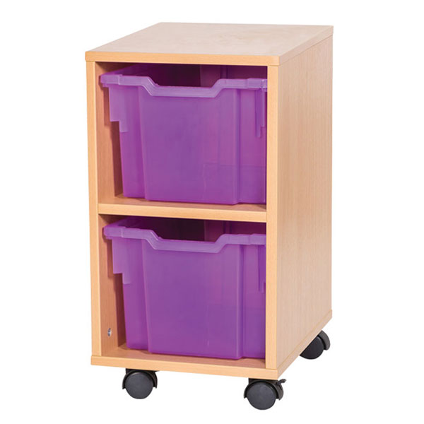 School 615mm High - 2 Extra Deep Single Column Tray Unit