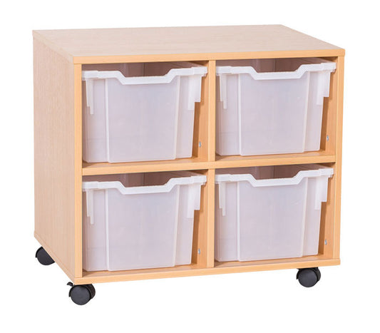 School 615mm High - 4 Extra Deep Tray Double Unit