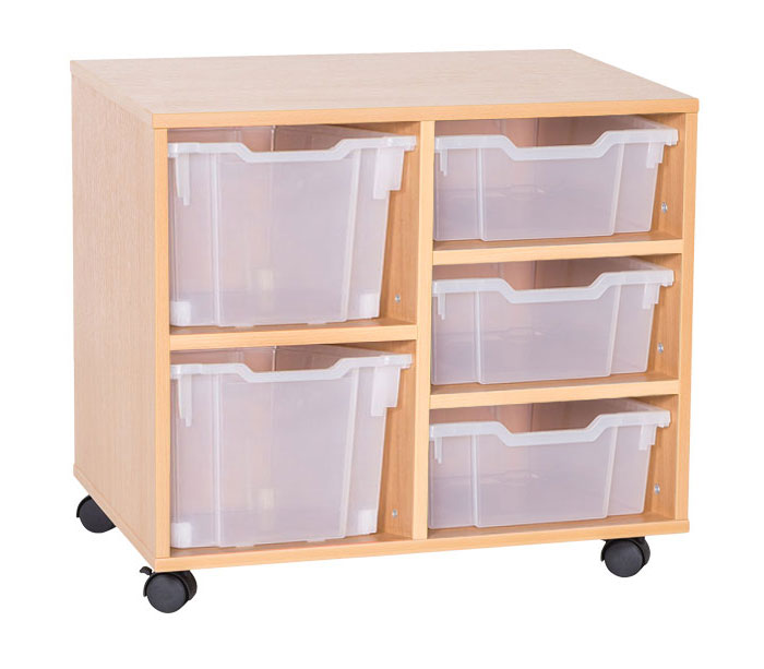 School 615mm High - 5 Tray Combination Double Unit