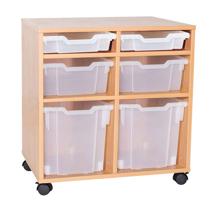 School 697mm High - 6 Tray Combination Double Unit