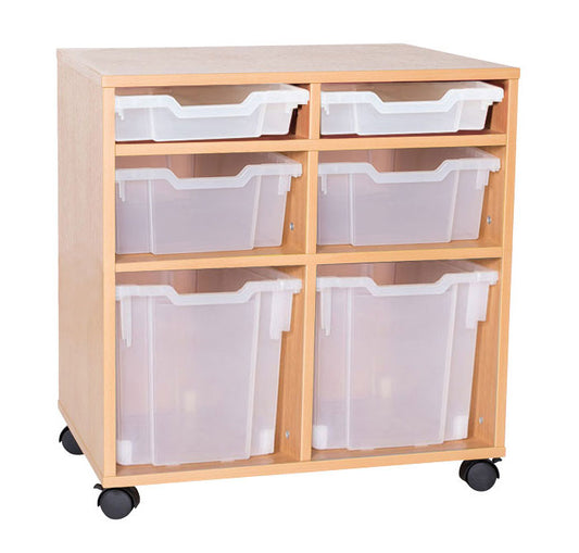 School 697mm High - 6 Tray Combination Double Unit