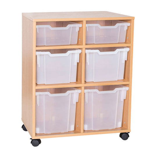 School 861mm High - 6 Tray Combination Double Unit