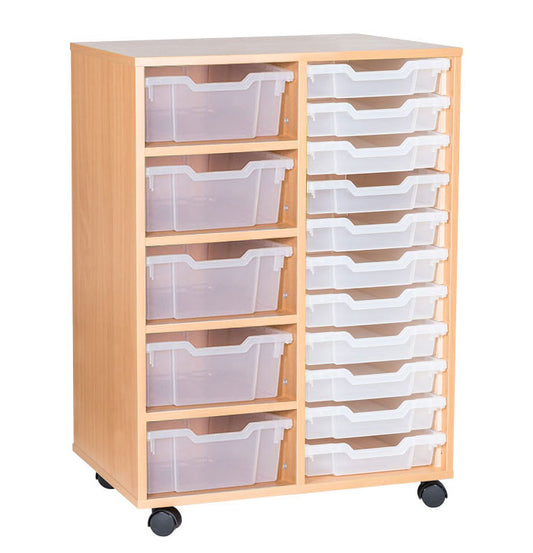 School 1025mm High - 16 Tray Combination Double Unit
