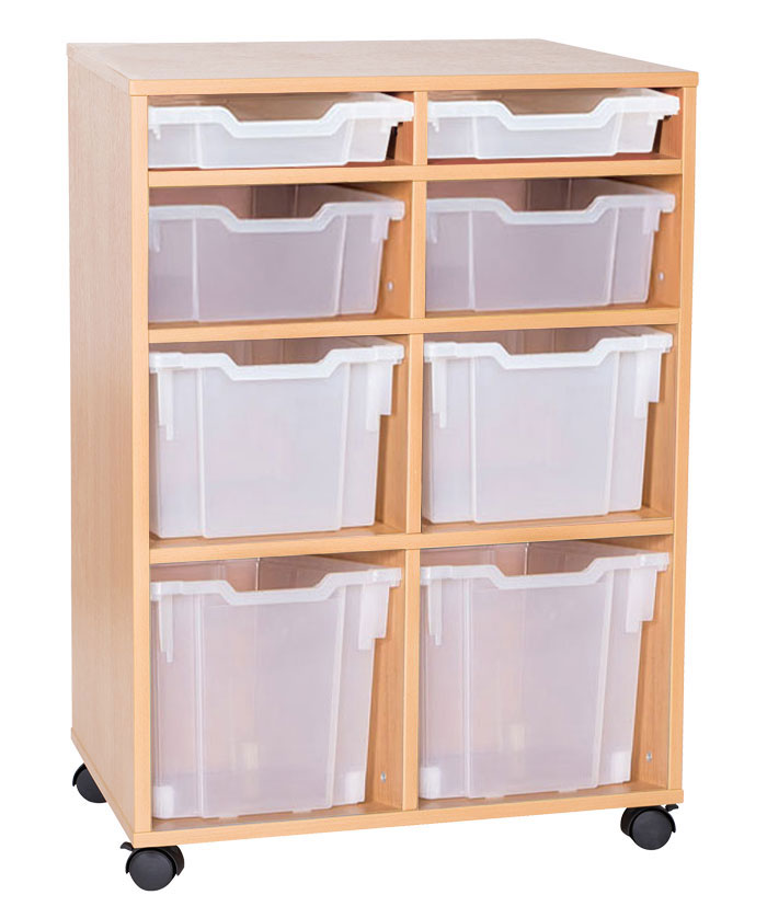 School 943mm High - 8 Tray Combination Double Unit