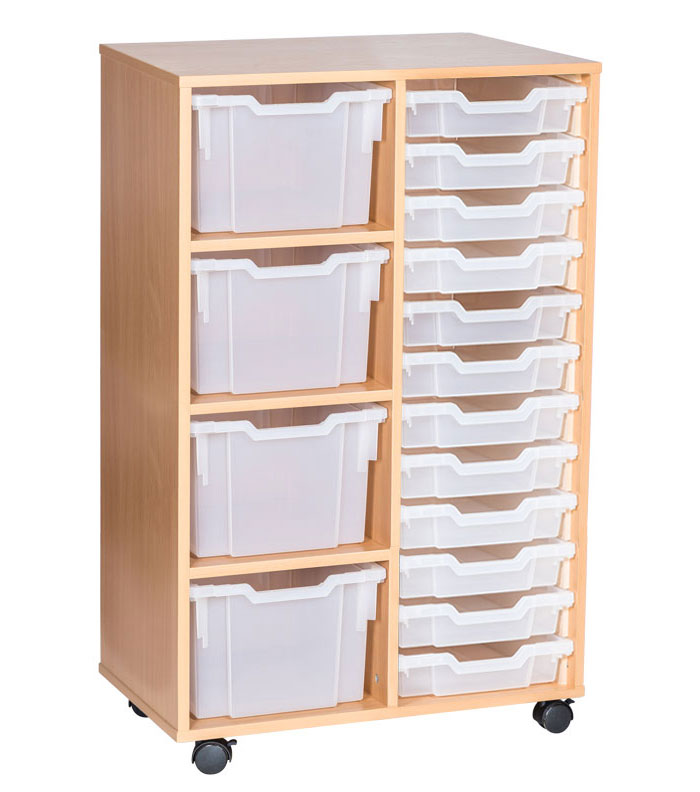 School 1107mm High - 16 Tray Combination Double Unit