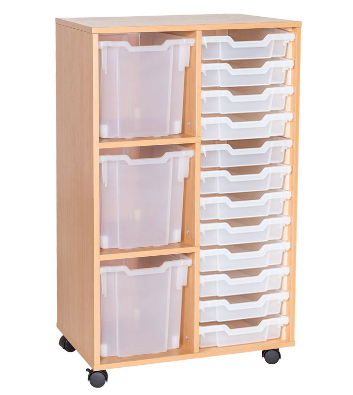 School 1107mm High - 15 Tray Combination Double Unit