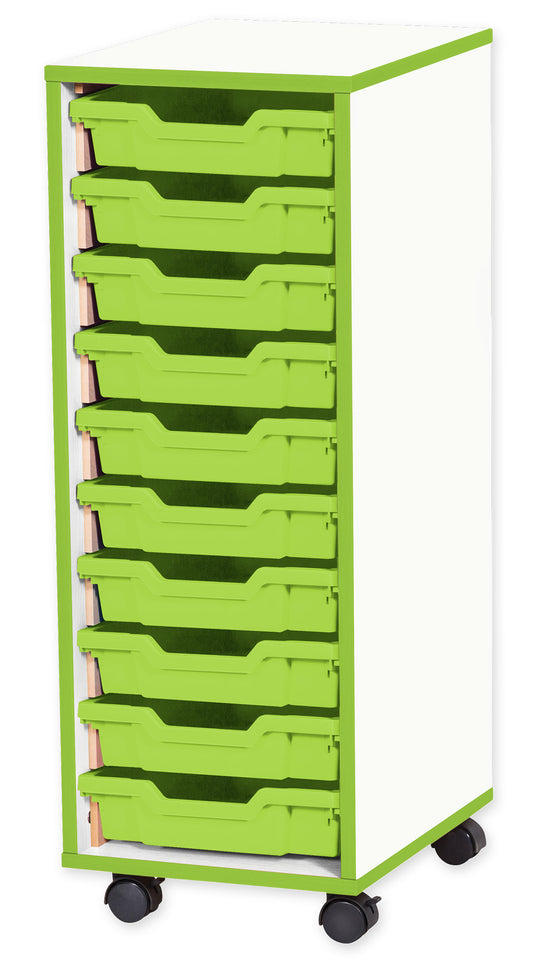 School JAZ 943mm High 10 Shallow Tray  Single Column Storage Unit