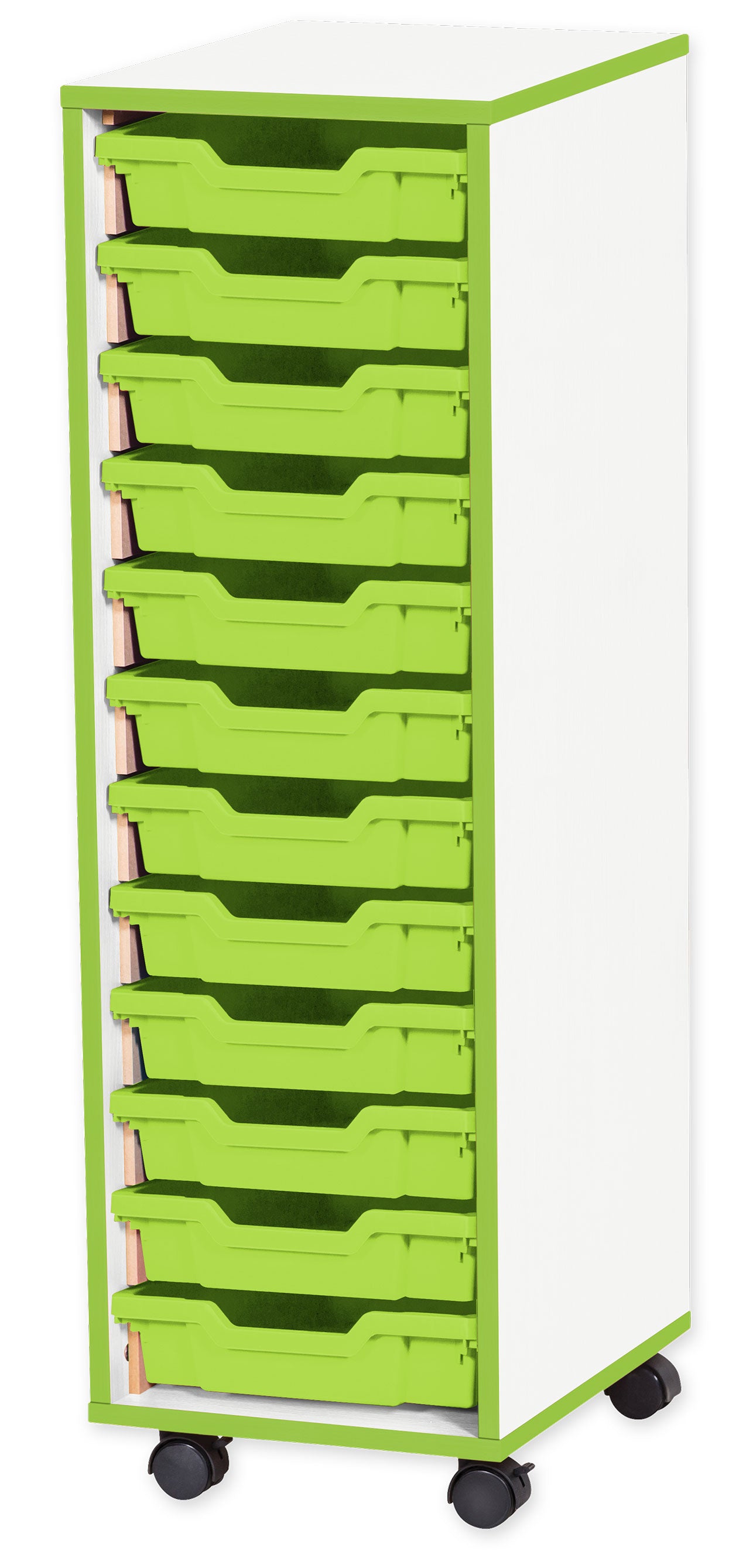 School JAZ 1107mm High 12 Shallow Tray Single Column Storage Unit