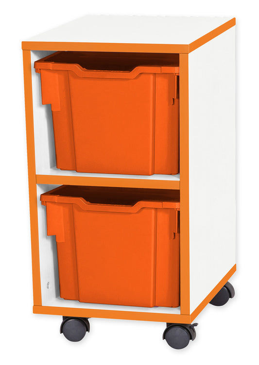 School JAZ 615mm High 2 Extra Deep Tray Single Column Storage Unit