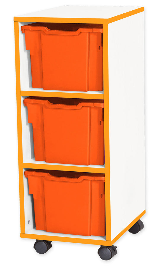 School JAZ 861mm High 3 Extra Deep Tray Single Column Storage Unit