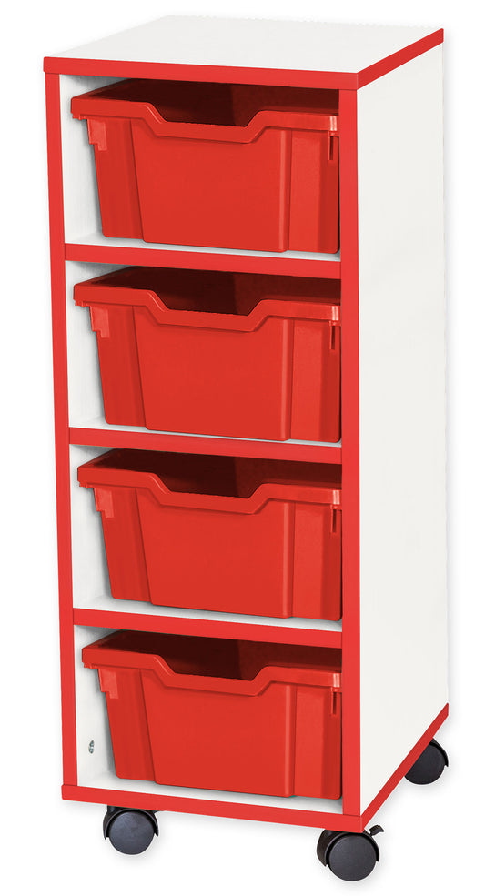 School JAZ 779mm High 4 Deep Tray  Single Column Storage Unit