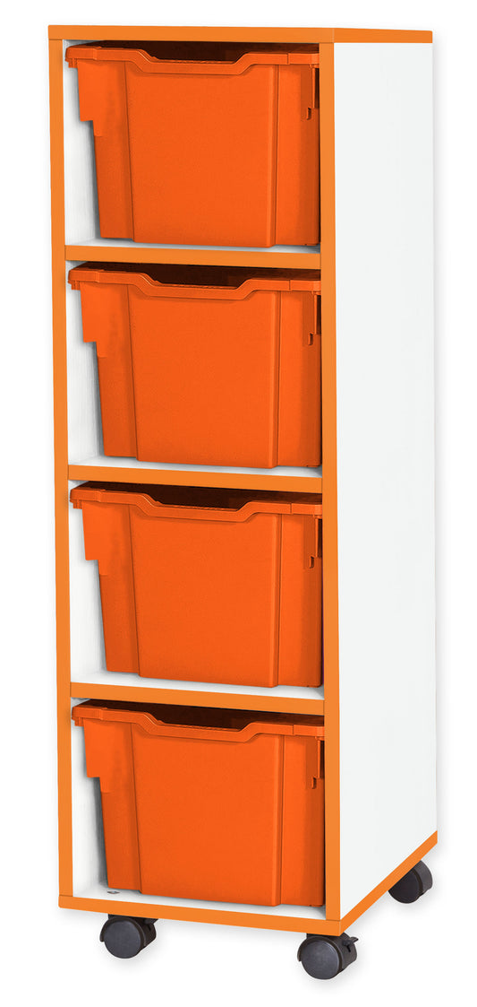 School JAZ 1107mm High 4 Extra Deep Tray Single Column Storage Unit
