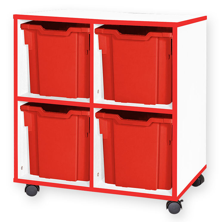 School JAZ 779mm High 4 Jumbo Tray Double Column Storage Unit