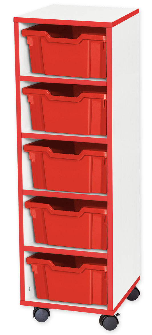 School JAZ 1025mm High 5 Deep Tray Single Column Storage Unit