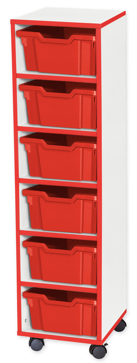 School JAZ 1189mm High 6 Deep Tray Single Column Storage Unit