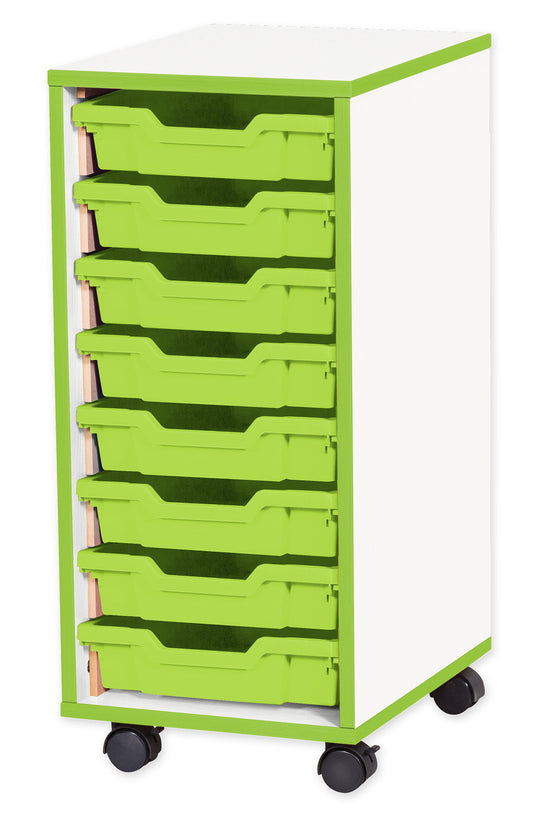 School JAZ 779mm High 8 Shallow Tray  Single Column Storage Unit