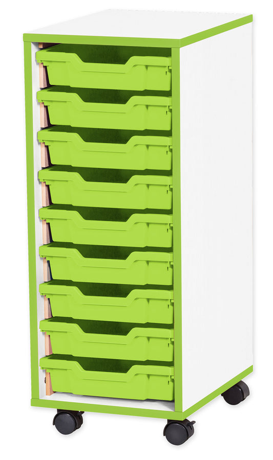 School JAZ 861mm High 9 Shallow Tray  Single Column Storage Unit