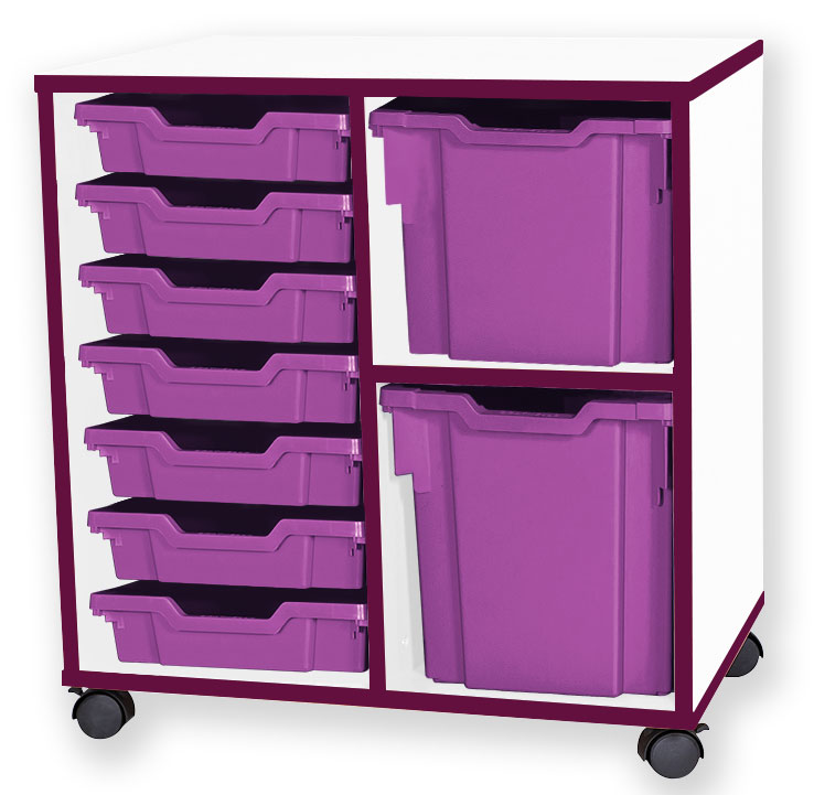 School JAZ 697mm High 7 Shallow/1 Extra Deep/1 Jumbo Tray Double Variety Storage Unit