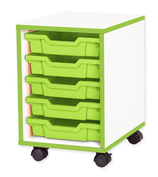 School JAZ 5 Shallow Tray Single Column Storage Unit