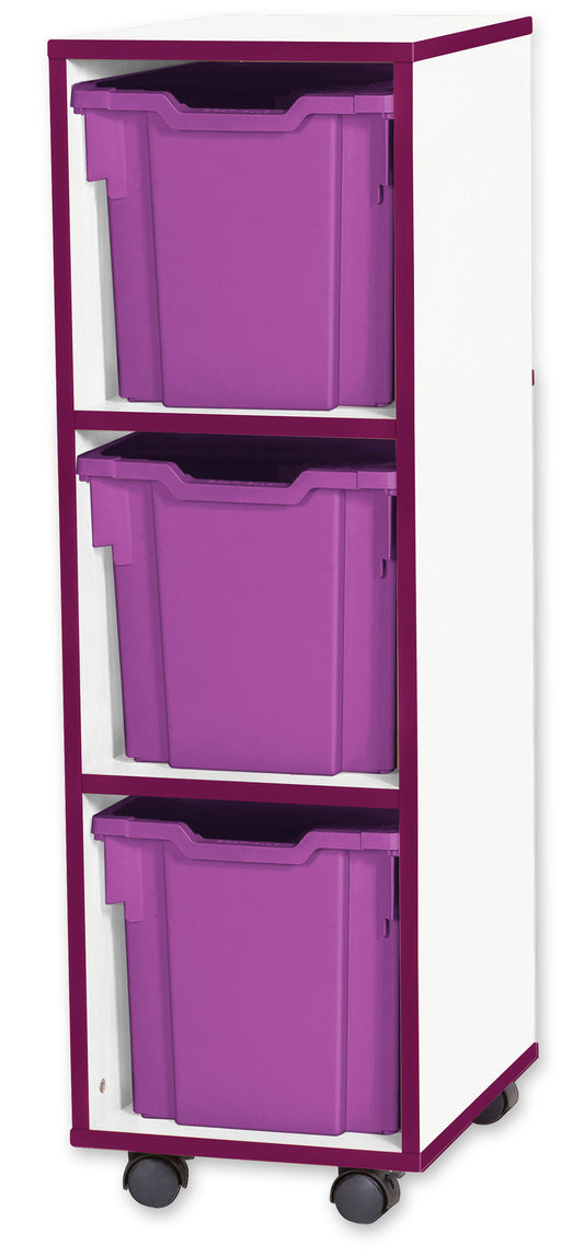 School JAZ 1107mm High 3 Jumbo Tray Single Column Storage Unit