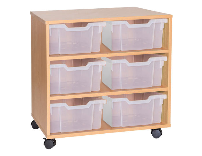 School 615mm High - 6 Deep Tray Double Unit - Without Divider