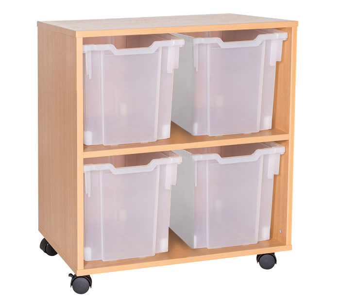 School 779mm High - 4 Jumbo Tray Double Unit - No Divider