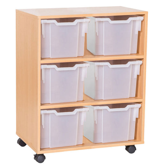School 861mm High - 6 Extra Deep Tray Double Unit - No Divider